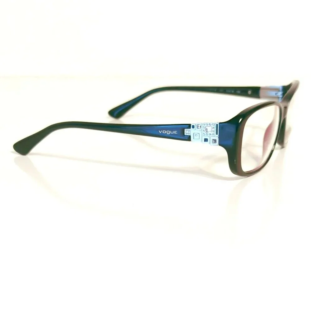 Vogue Eyeglasses Frames VO 2842-B W44 Black Silver Square Full Rim 51-16-135